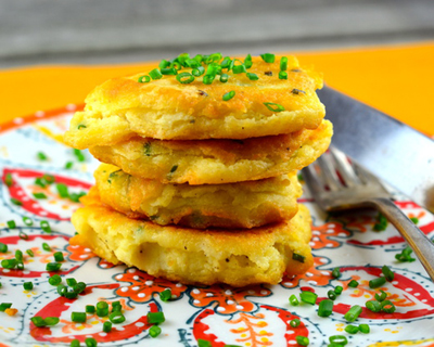 Cheesy Garlic Potato Pancakes